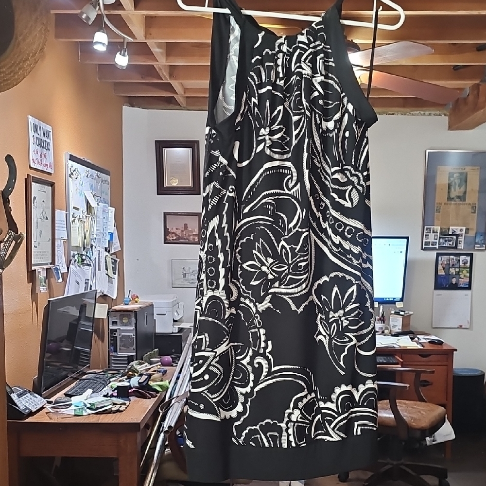 White House Black Market Black and White Patterned Mini Dress